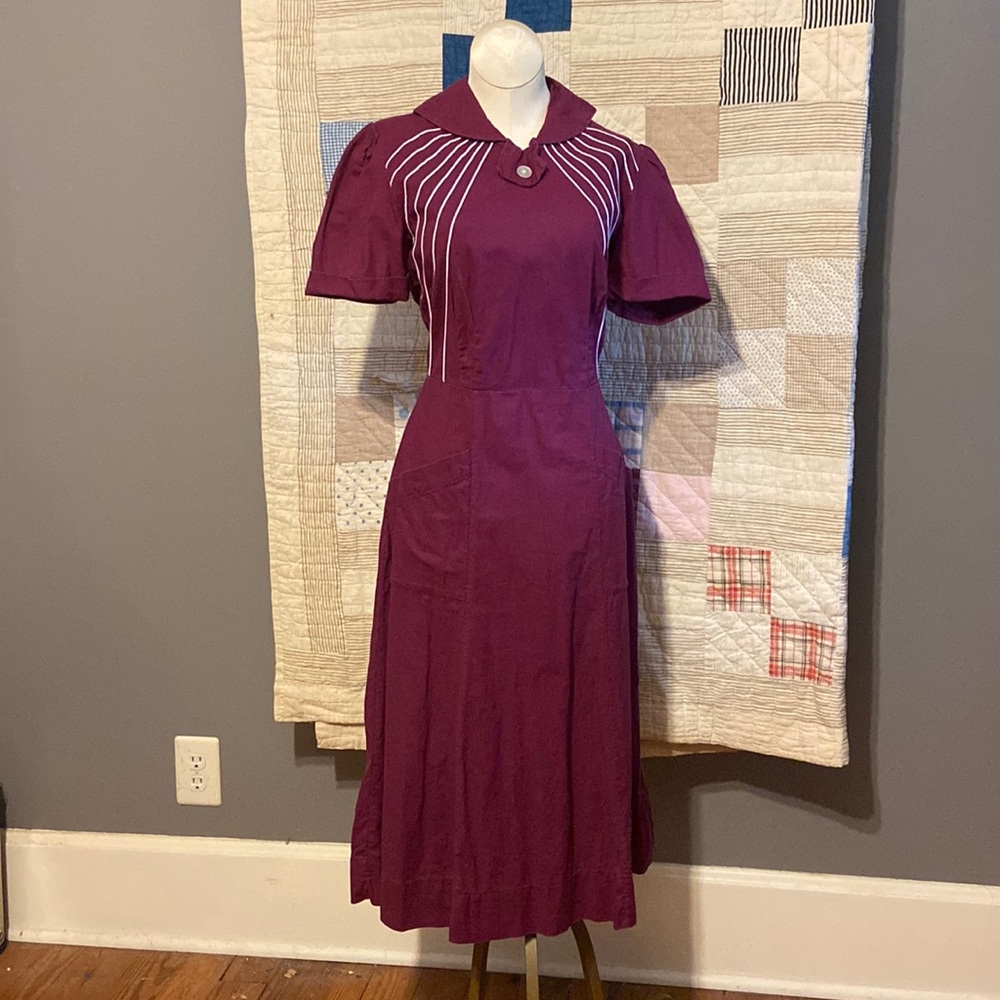 1950s Sanfordized Cotton Day Dress